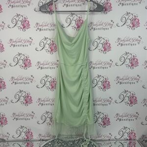 PrettyLittleThing dress cinched cinching mint Light Green Mini Dress